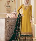 Yellow embroidered georgette salwar