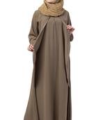 Beige Double Layer Abaya