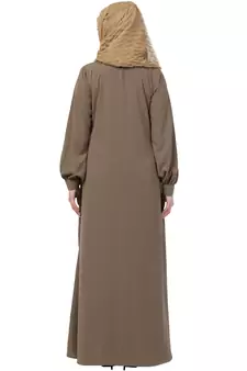 Beige Double Layer Abaya