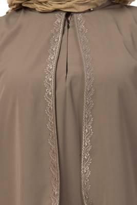 Beige Double Layer Abaya 5