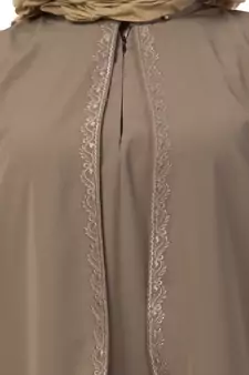 Beige Double Layer Abaya
