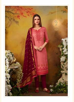 Pink embroidered cotton salwar 1