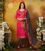 Pink embroidered cotton salwar