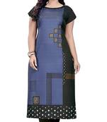 Grey Printed Crepe Kurtas-And-Kurtis