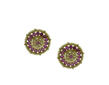 Ruby cubic zirconia earrings 1
