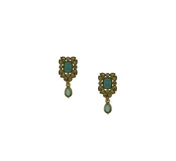 Aqua-blue cubic zirconia earrings 1