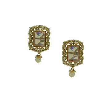 Champagne cubic zirconia earrings 1
