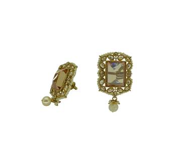Champagne cubic zirconia earrings 2