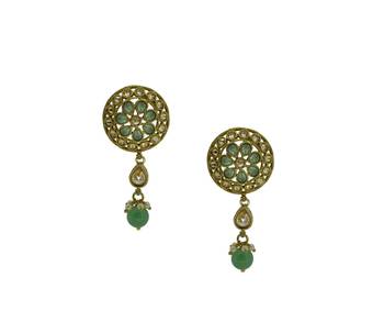 Green cubic zirconia earrings 1