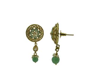 Green cubic zirconia earrings 2