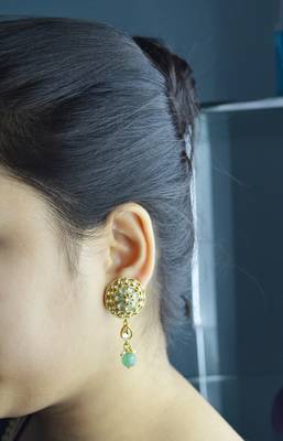 Green cubic zirconia earrings 3