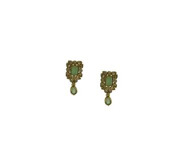 Green cubic zirconia earrings 1