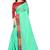 Green woven pure poly cotton saree with blouse