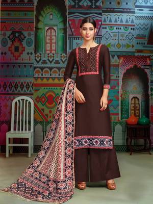 Brown printed cotton salwar 1