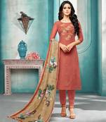 Maroon printed silk salwar