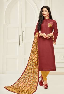 Red printed cotton salwar 1