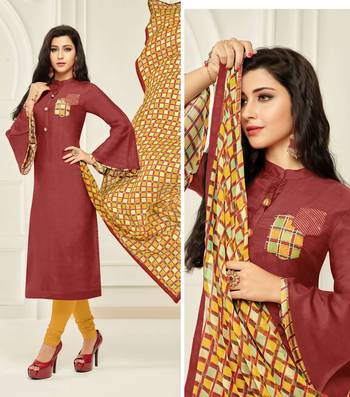 Red printed cotton salwar 2