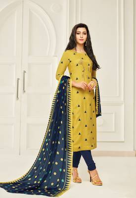 Yellow printed cotton salwar 1