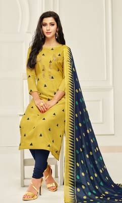 Yellow printed cotton salwar 2