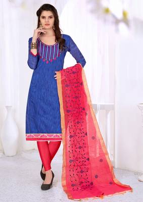 Blue printed cotton salwar 1