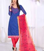 Blue printed cotton salwar