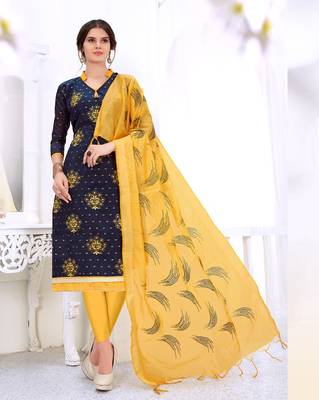 Blue printed cotton salwar 1