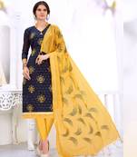 Blue printed cotton salwar