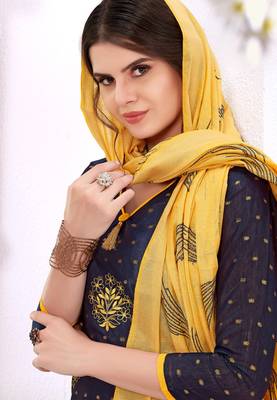 Blue printed cotton salwar 2