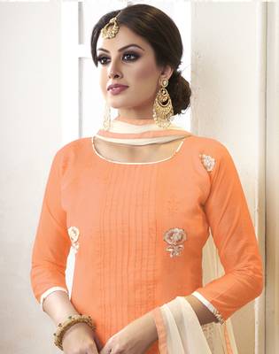 Peach printed cotton salwar 2