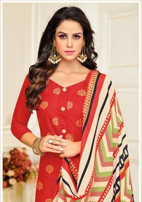 Red printed silk salwar 2