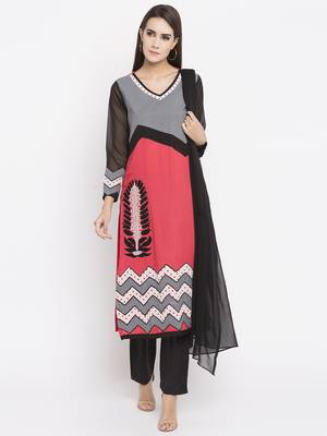Coral printed cotton salwar 1