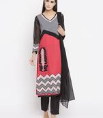Coral printed cotton salwar