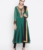 Green printed georgette salwar