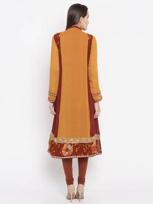 Mustard printed georgette salwar 2