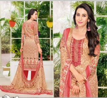 Apricot printed satin salwar 2