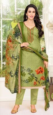 Green printed satin salwar 1