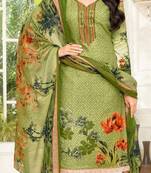 Green printed satin salwar