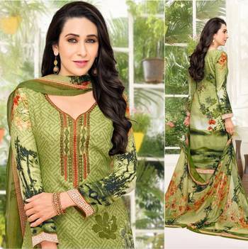 Green printed satin salwar 2