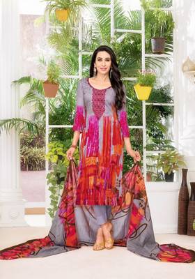 Multicolor printed satin salwar 1