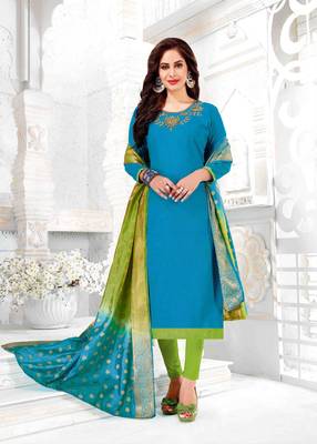 Blue printed cotton salwar 1
