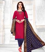 Pink printed cotton salwar