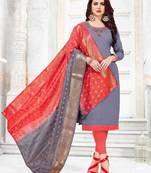 Grey printed cotton salwar