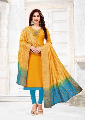 Yellow printed cotton salwar 1