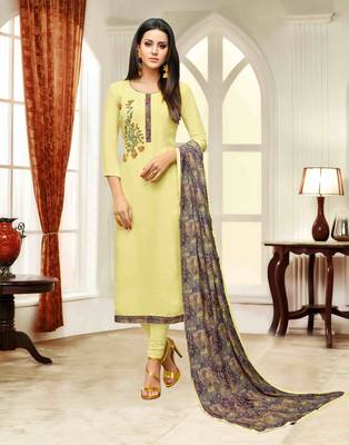 Light-yellow printed silk salwar 1