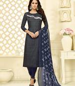 Blue printed cotton salwar