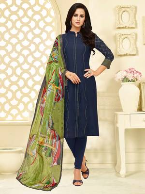 Blue printed cotton salwar 1