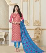 Pink printed banarasi silk salwar