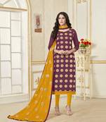 Magenta printed banarasi silk salwar