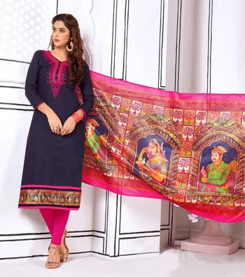 Blue printed cotton salwar 1