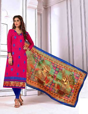Rani-pink printed cotton salwar 1
